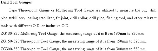 Oilfield wellhead tools Drill Tool Gauges