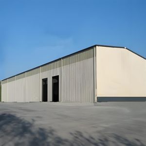Quality Steel Frame Prefab Building Construction , Long Span Steel Construction Warehouse for sale