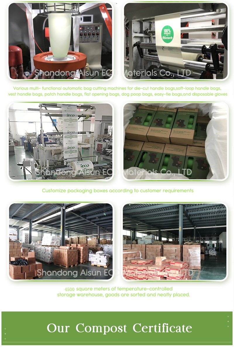 100pcs/roll 2.6 Gallon 10l Handle-tie Biodegradable Compostable Kitchen Waste Trash Garbage Bags