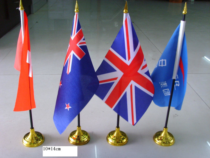 Friendliness Small Custom Desk Flags / Customizable Size Tabletop Indian Flag