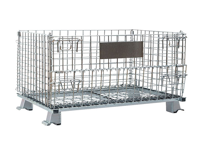 Quality Heavy Duty Wire Mesh Container , Collapsible Wire Container Powder Coated for sale
