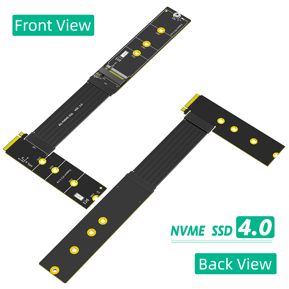 90 Degree M.2 NVMe SSD Extension Cable 30cm High Speed Data Transfer