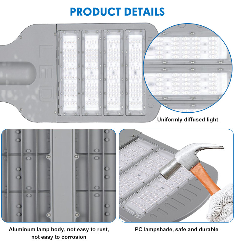 IP65 Protection High-Performance LED Outdoor Street Lights Adjustable Bracket Design