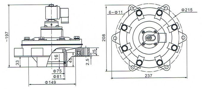 DMF-Y-62S SBFEC Type Submerged Pulse Jet Diaphragm Valve For Baghouse 0