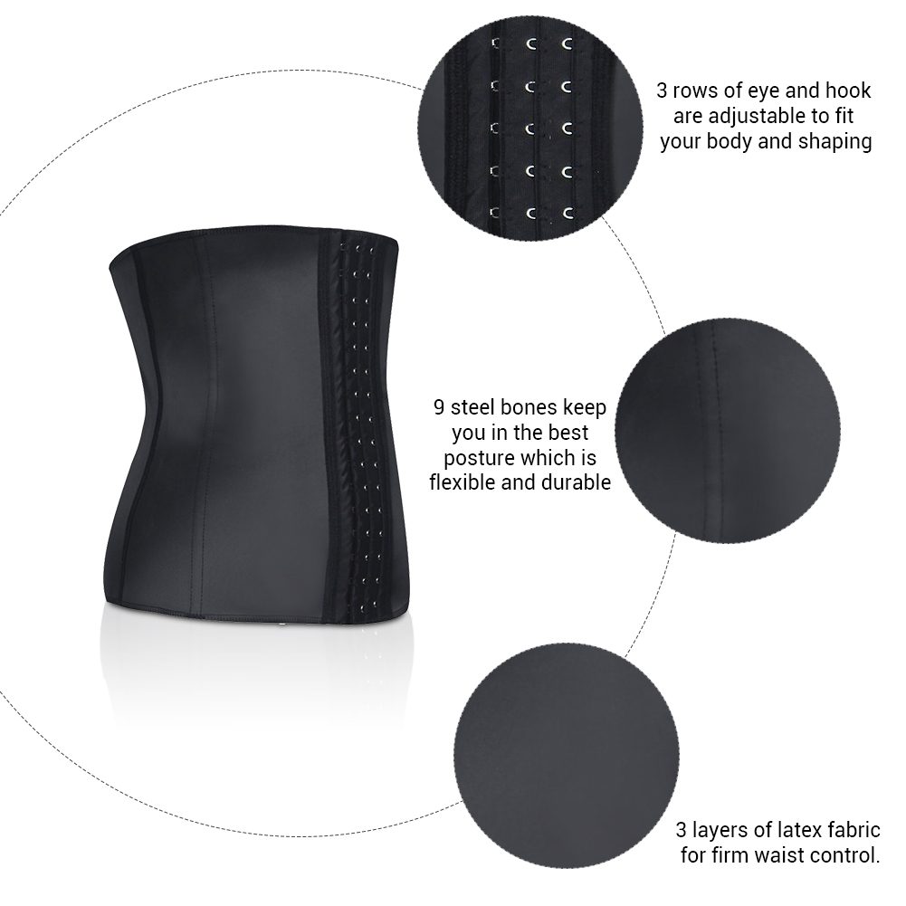 None Decoration HEXIN Latex Body Shaper Belt for Women Tummy Shapewear Workout Trainer
