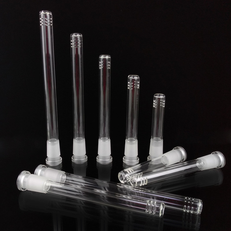 2.5" To 6.5" 14mm To 18mm Glass Bongs Accessories Male Female Joint Down Stem