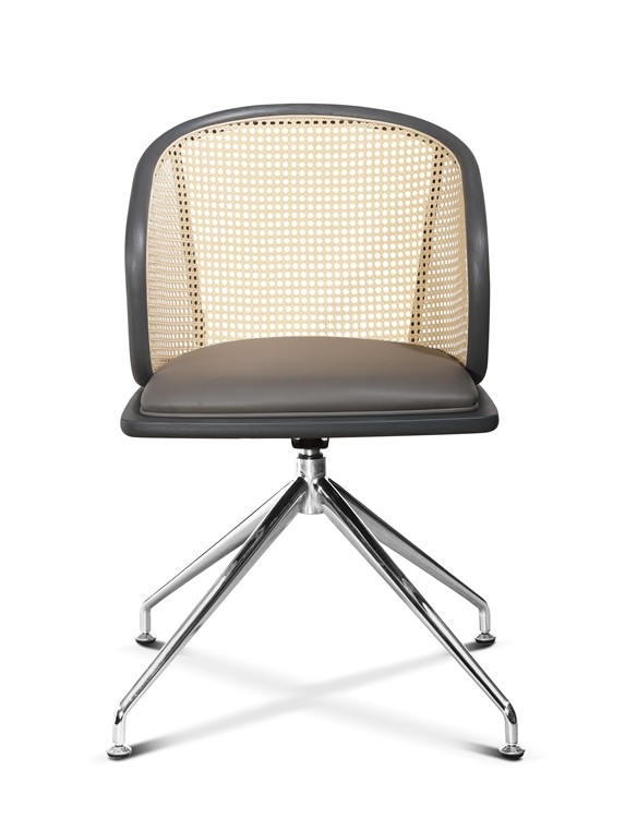 Wood Executive PP Seat 30in Rattan Office Chairs 42cm Back