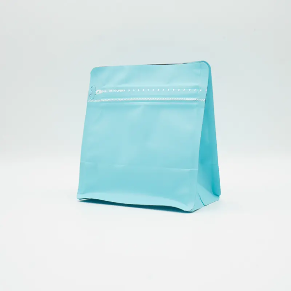 High Quality Food Grade Moisture Resistant Zipper Valve Flat Bottom Food Packaging Bags Coffee Bags