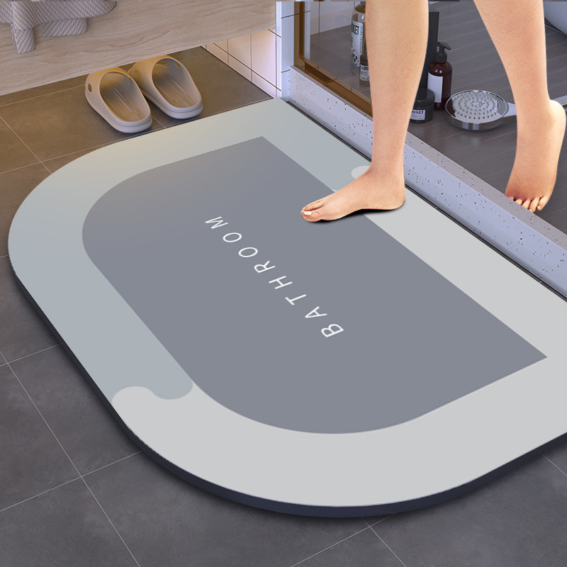 Fast Water Drying Stone Bath Mat with Customized Color and Absorbent Hard Shower Rug
