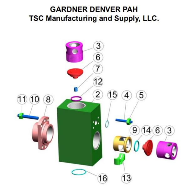 TSC Gardner Denver PAH275 mud pump fluid end