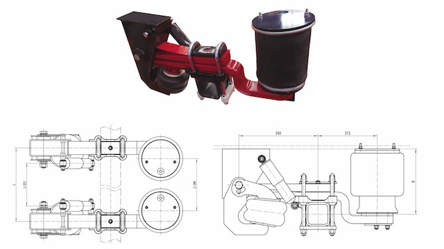 Economical Spring Leaf Type Trailer Air Suspension Long Life Working Time