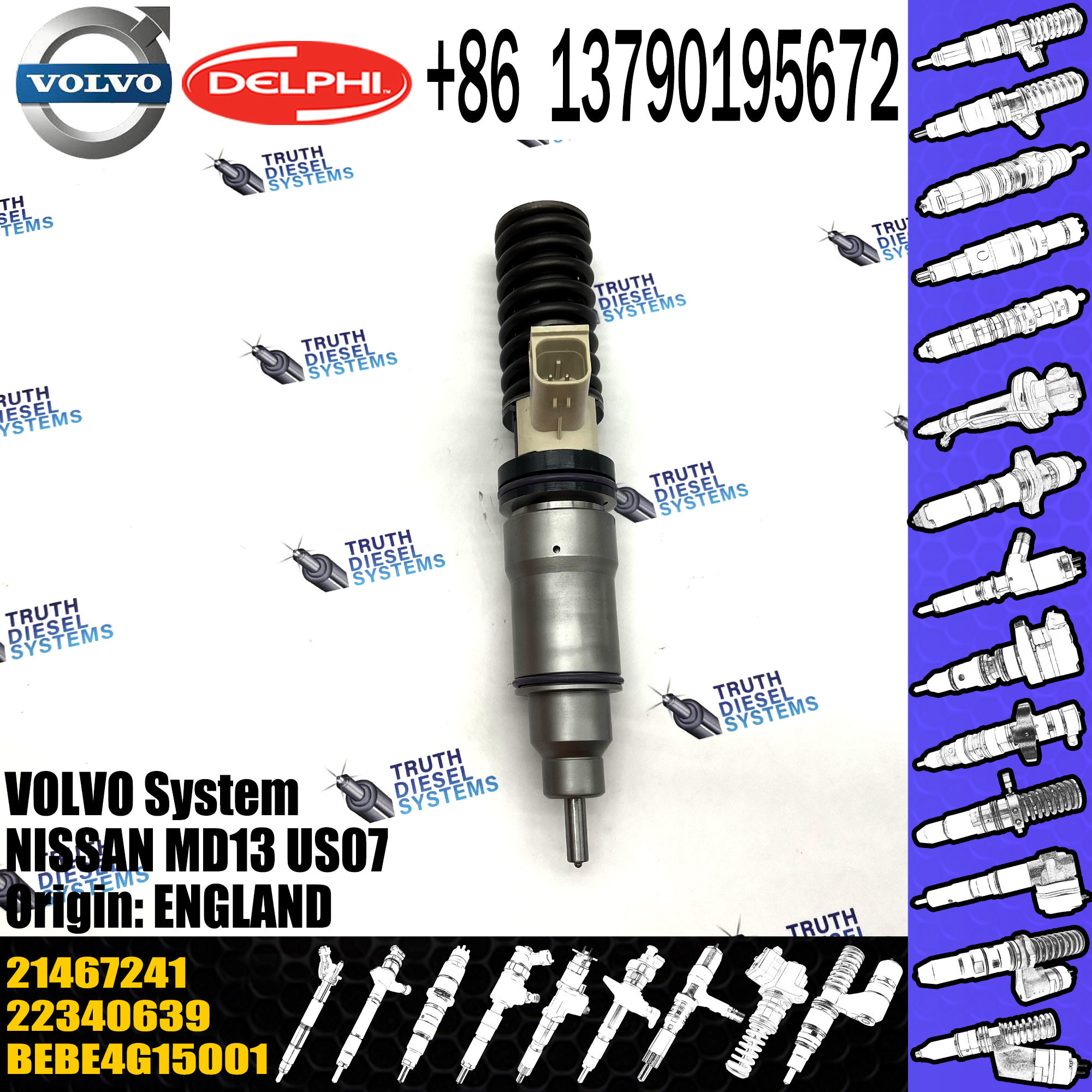 fuel injector BEBE4G15001 BEBE4L07001 21467241 22052765 22340639 52850-13670 injector for VOL diesel engine