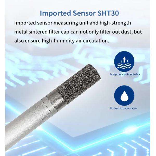 FG7010 temperature and humidity sensor pipeline transmitter with high-temperature resistant wall mounted threaded metal casing