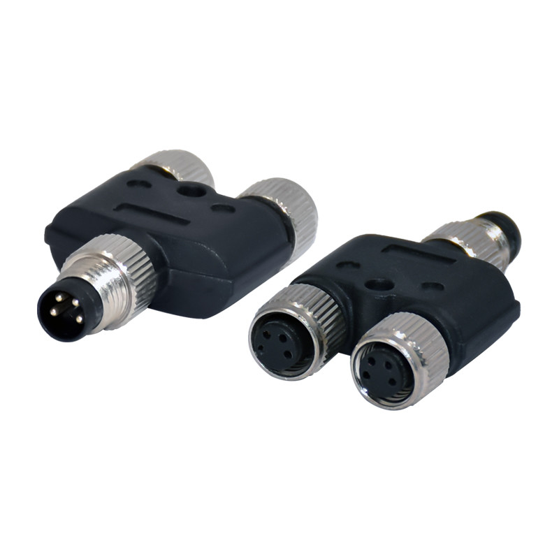IP67 M8 Waterproof Connector 3pins 4pins Female To Male Y Type Straight Socket