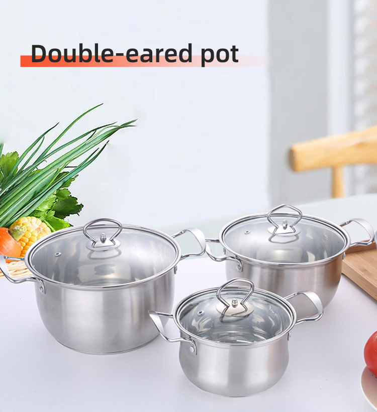 New Product Stainless Steel Cookware Cooking Pot Stock Pot Cookware Soup Pots