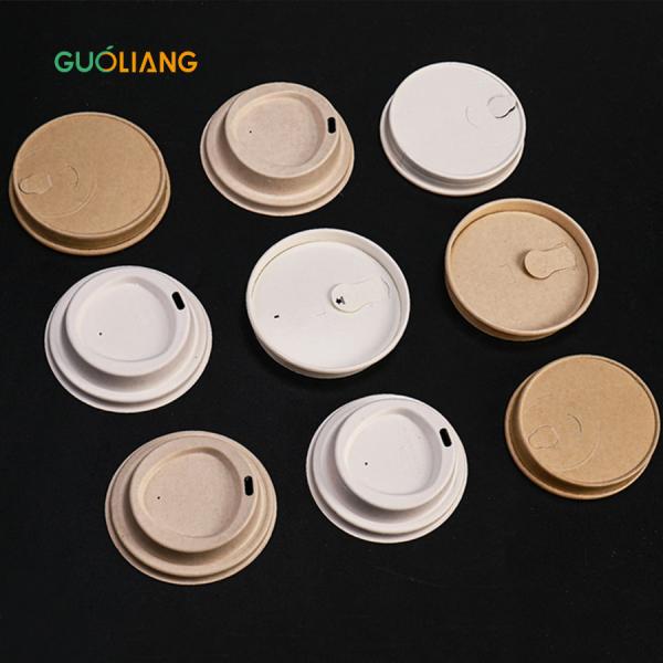 Custom Printed 100% Biodegradable Bamboo Fiber Molded Hot Coffee Heat Insulation Paper Cup with Lid