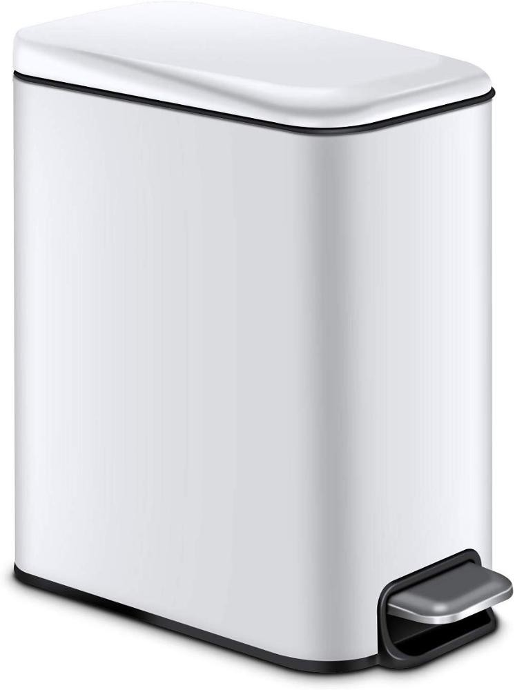 15 L Indoor Trash Can Stainless Steel Dustbin Foot Pedal Cleaning Equipment