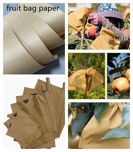 80gram 370mm 380mm Width Brown Fruit Bag Paper For Protect Fruit 