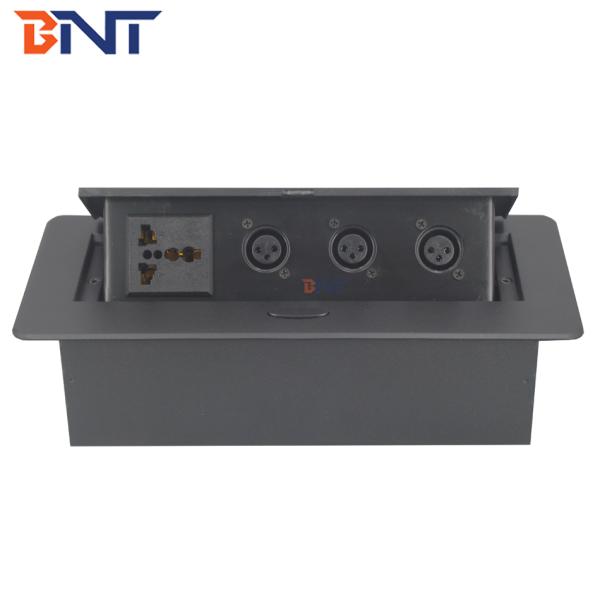 Built in table flush mount power and data desk mounted socket box