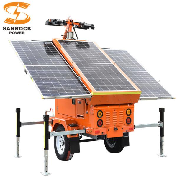 Electric Lifting Mobile Solar Light Tower Mining Light Tower 5 Sections 7M Height