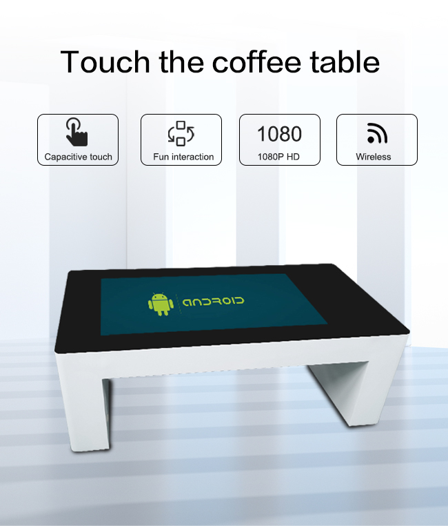 Android coffee table 43 inch advertising player interactive touch table for meeting advertising display