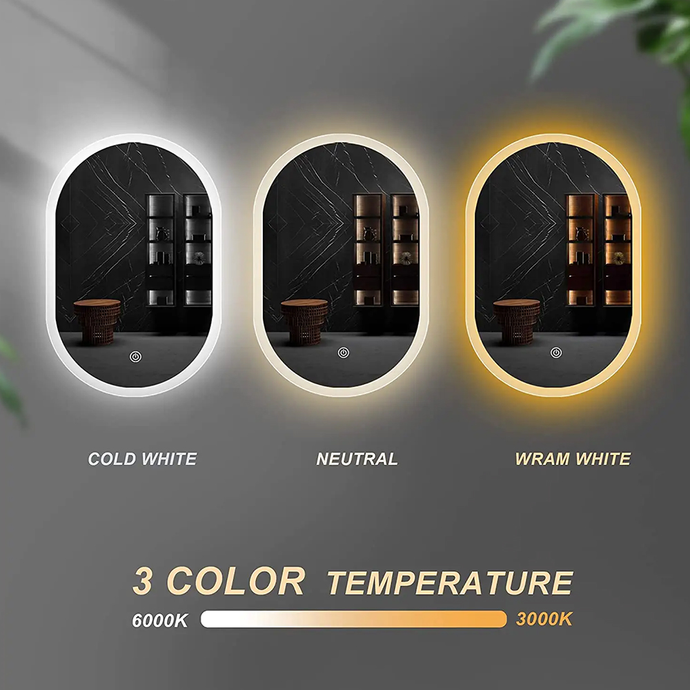 Intelligent LED Backlit Vanity Mirror Wall Mounted Smart Bluetooth Mirror Anti Fog