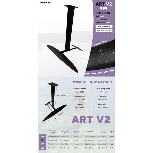 Custom Logo Carbon Mast Pumping Kite Wing Surfing Hydrofoil