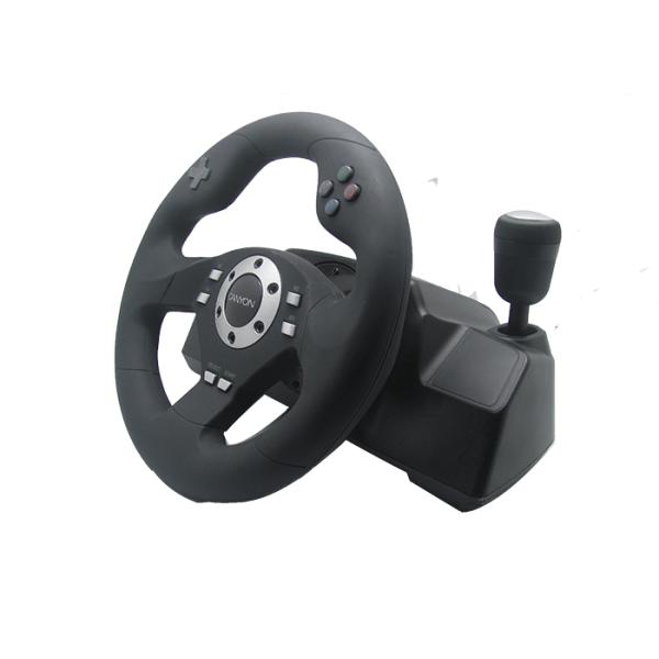 Big Digital / Analog Video Game Steering Wheel And Pedals