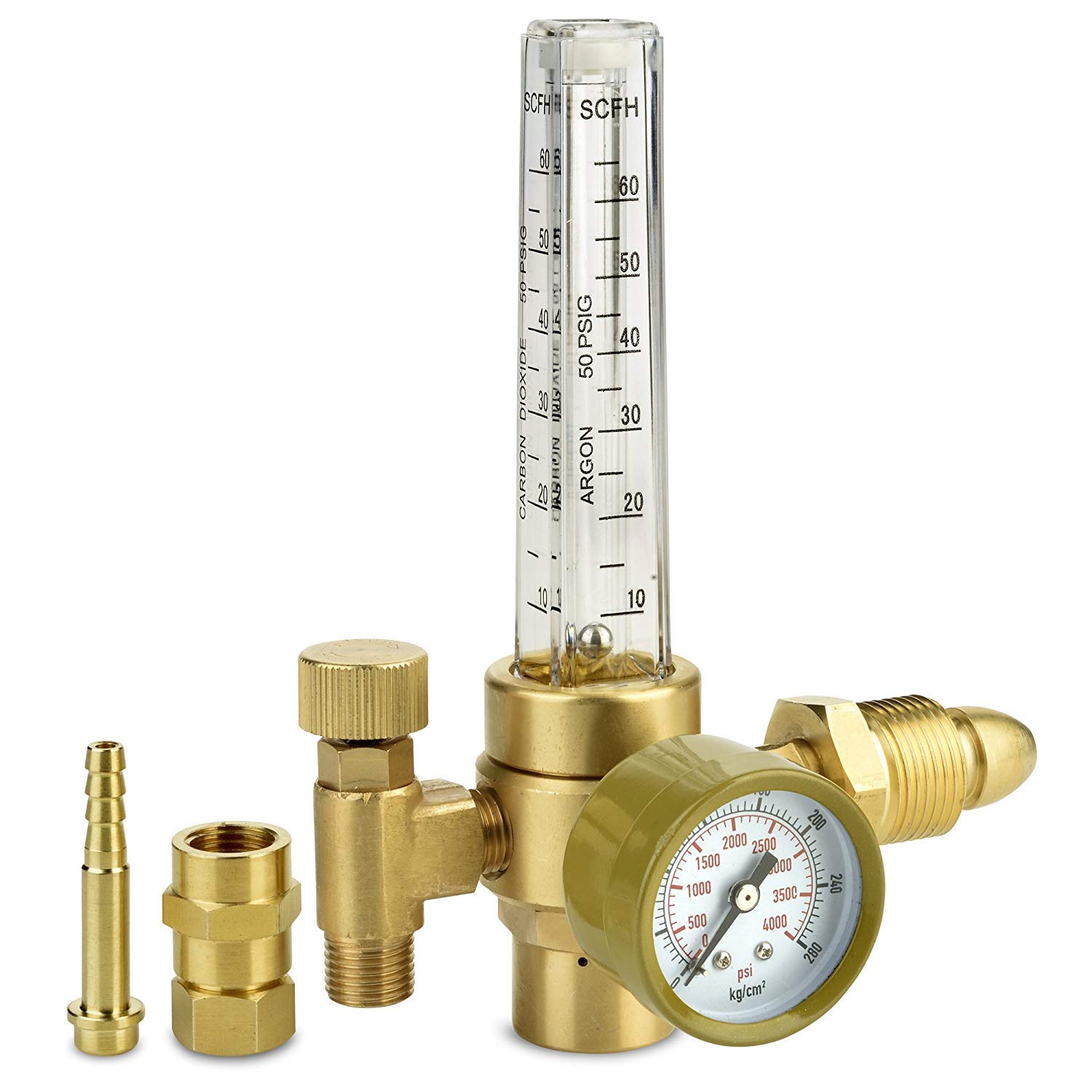 Gas Reducer CGA320 CGA580 Inlet Connection TIG Welder MIG Welding Gauge CO2 Flowmeter Argon Regulator