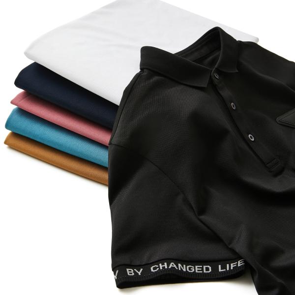 170-210 Grams Men's Golf Polo Shirts with Emboss Print Knitted Fabric