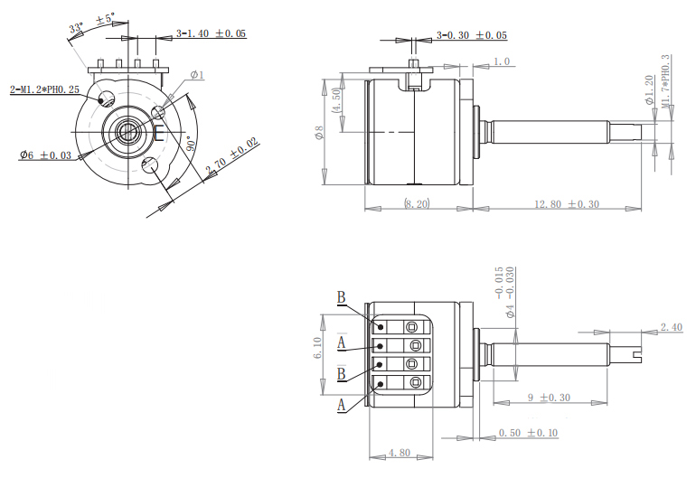 8mm 2 Phase Micro Stepper Motor 18 Degree Step Angle