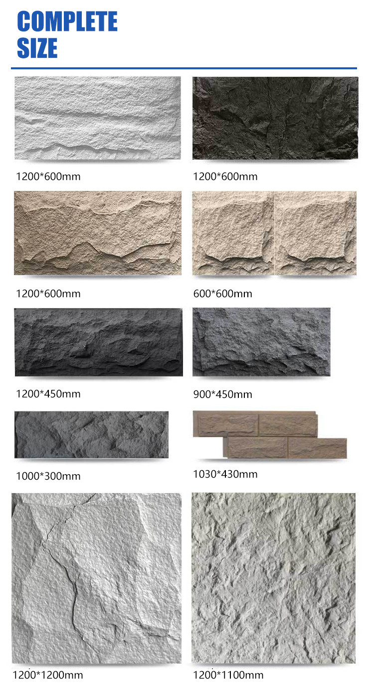 PU Stone Wall Panel Polyurethane Stone Panel 3D Wall Panel Board Artificial Light Weight Slate Stone