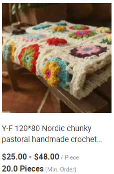 Y-Z Custom Large 120*120 Vintage Floral Afghan Blanket Living Room Modern Style Granny Crochet Daisy Flower Lap Yoga Sofa Throw