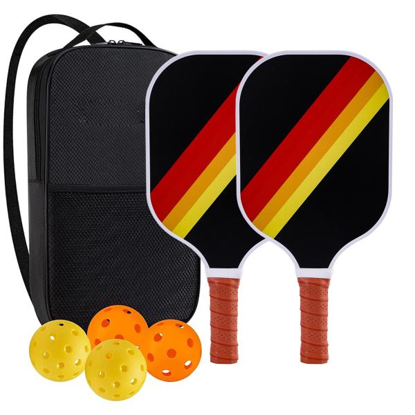 Complete Pickleball Set For Adults With 2 Fiberglass Paddles 4 Outdoor Balls And Carry Case