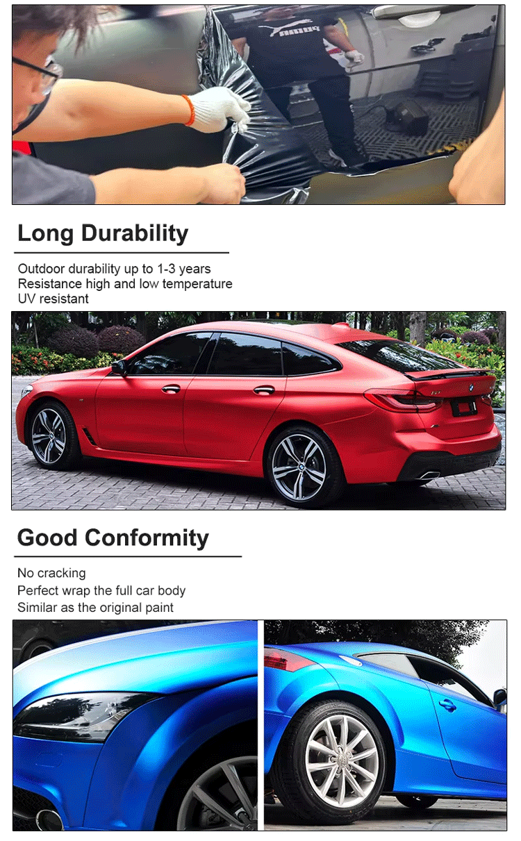 Color Change Car Wrap Film Full Body Auto Color Changing Film Car Vinyl Wrap