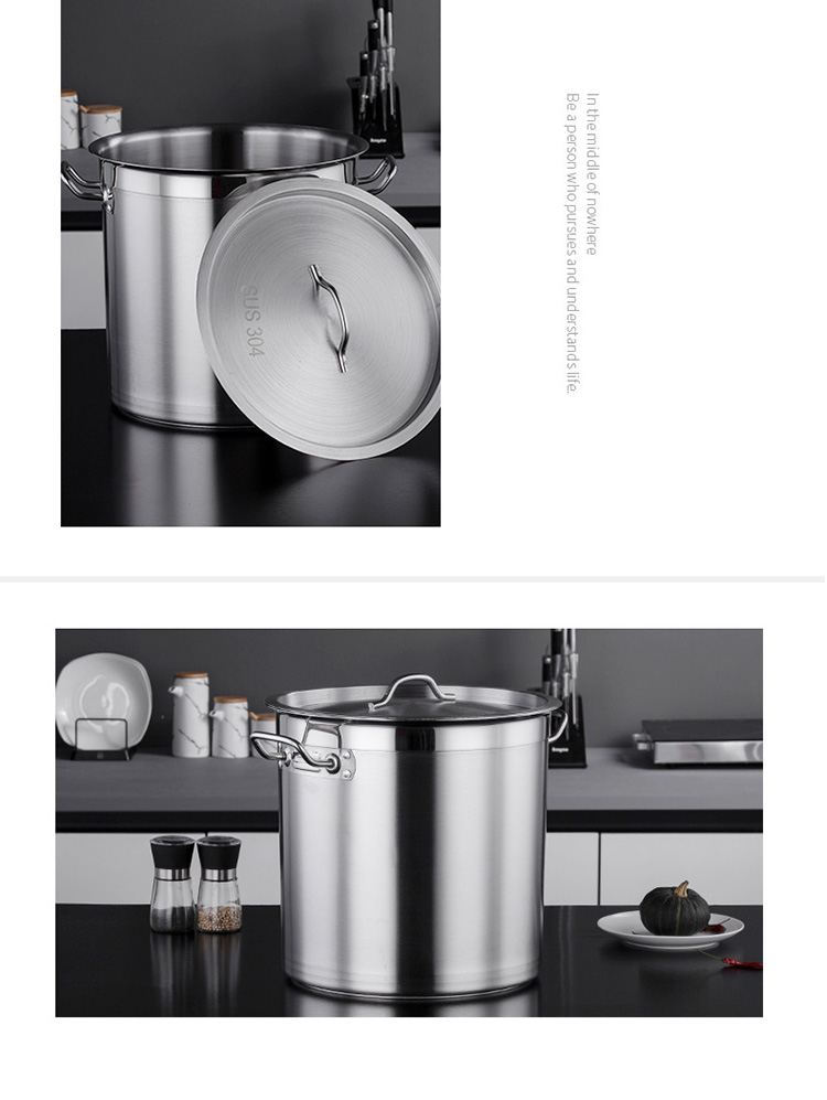 Multi-function Silver Cooking Pot Large Capacity Stainless Steel Soup & Stock Pots Heavy Duty Cooking Pot