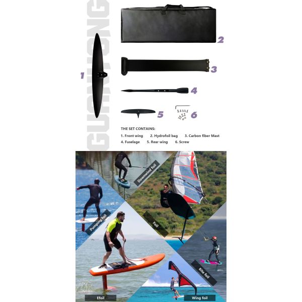 Custom Logo Carbon Mast Pumping Kite Wing Surfing Hydrofoil