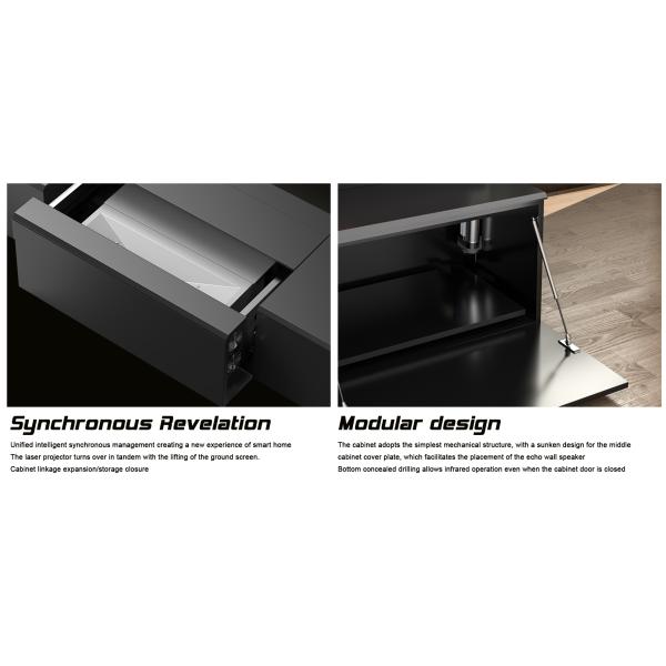 Motorized Laser TV Cabinet with UST Projector Platform and Formaldehyde-Free MDF Board for Easy Assembly