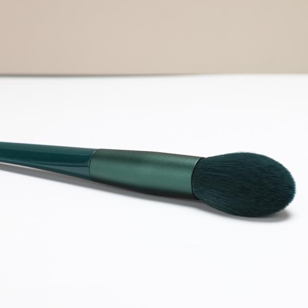 Plating Handle Matte Green High End Makeup Brush Set 16.8cm Total Length