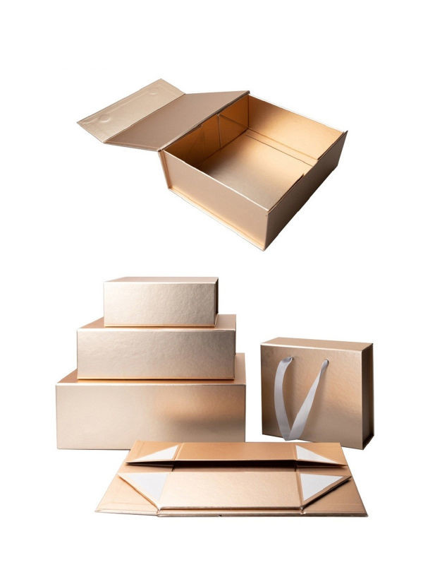 FSC UV Coating Orange Cardboard Box Gift Rigid Packaging Box With Ribbon