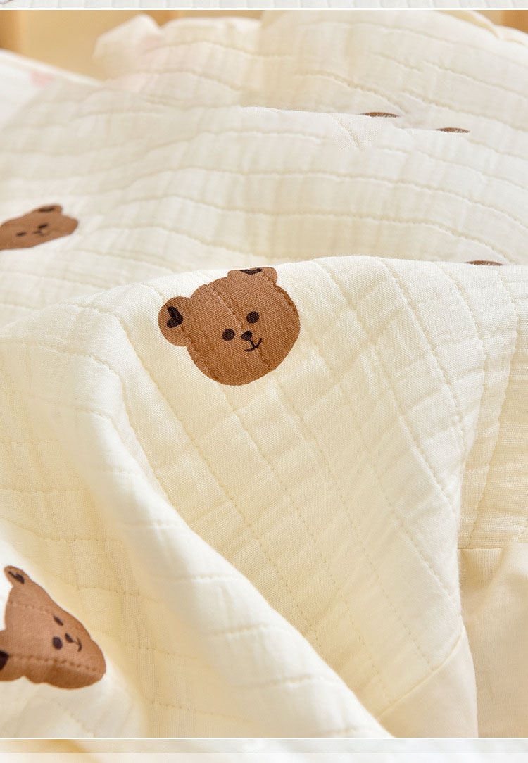 Soft and Breathable Baby Blanket Quilt Made of 100% Cotton Fiber for Newborn Swaddle