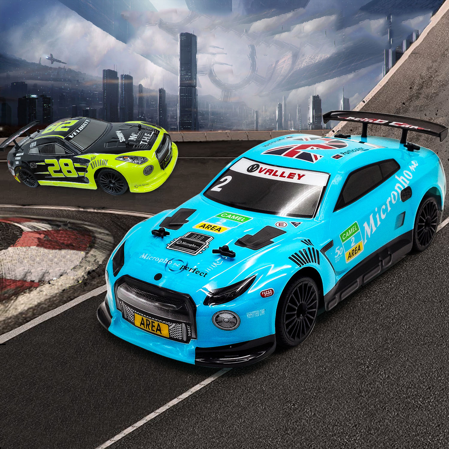 1 14 Ratio LED Light Remote Control Drift Car Electric Four-Wheel Drive Racing Car