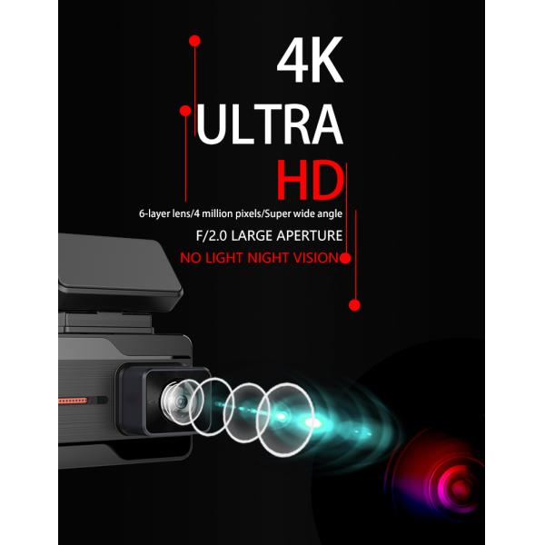 4k Wifi 1080P Dashboard Camera 25fps Dash 3 Inches LCD Screen Loop Recording