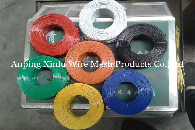 19Gauge Yellow Red Blue PVC CoatedColoured Double Loop Bar Wire Tie for Bundling with 20% Elongation Rate