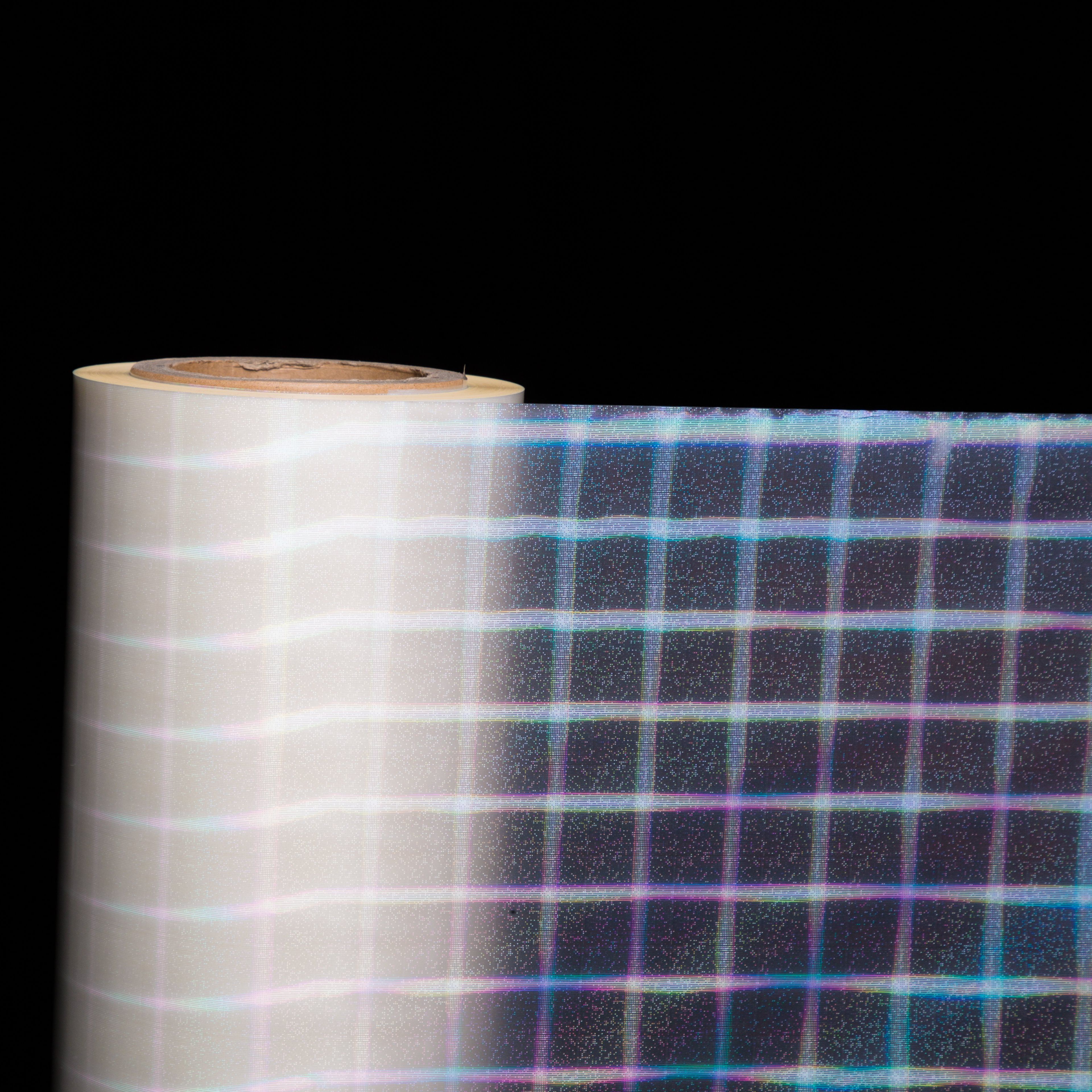 Grid of Square PET Transparent Thermal Holographic Film with EVA Glue Hot Lamination Film for Box Packaging