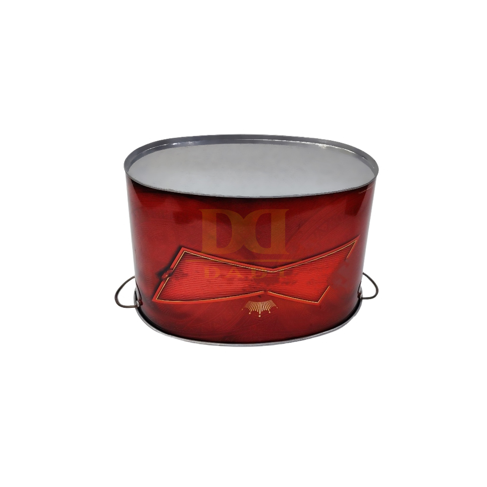 DADI PMS Metal Drinks Cooler Bucket OEM ODM Galvanized Tinplate Metal Ice Bucket