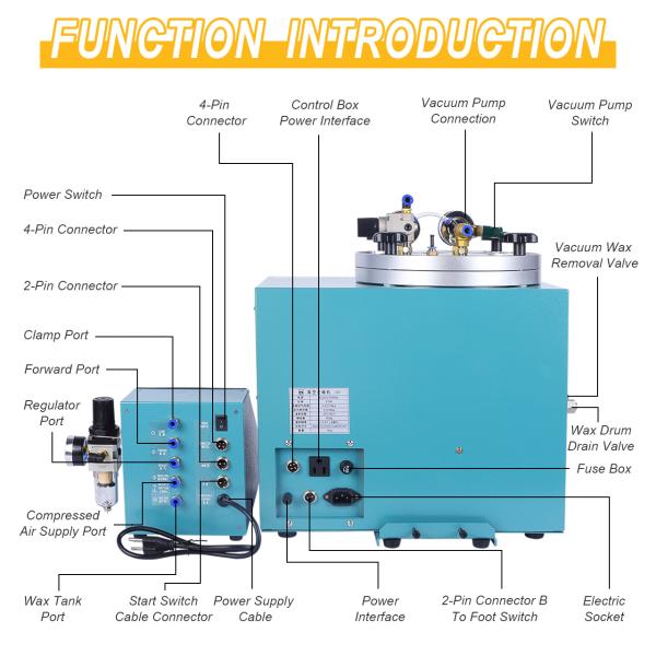 Digital Jewelry Wax Injector Advanced Auto Clamp Controller With Vacuum Pump