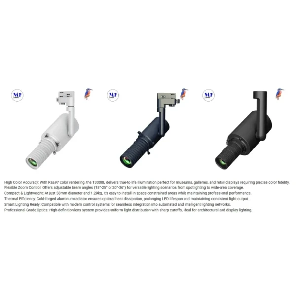 Dynamic Zoom 15° -36° Gobo Projector Contour Spotlight LED Track Light with Tridonic Driver for Flexible Lighting Applications