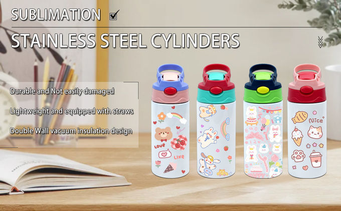 12 Oz Kids Sublimation Tumbler Sublimation Sippy Cup Blank Stainless Steel Sublimation Blank Water Bottles Double Wall Insulated Kids Tumbler For