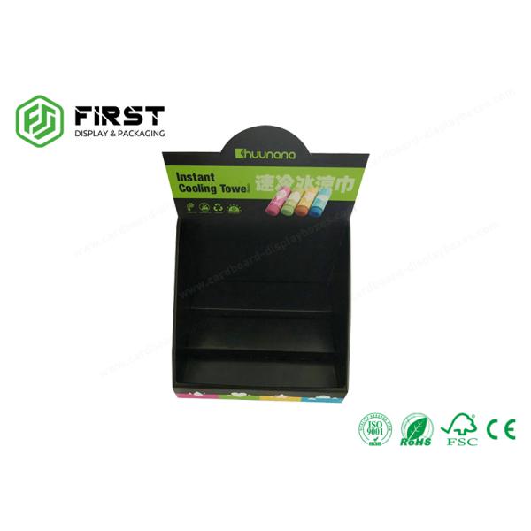Customized Matte Black Recyclable Promotion POP Cardboard Paper Counter Display Stand